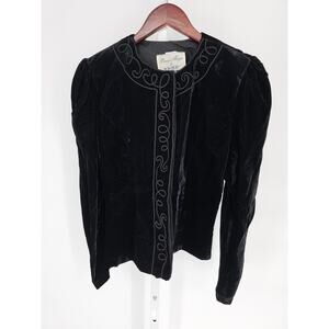 Vintage Donna Morgan For Non Stop Womens Sz 10 Formal Blazer Black Velvet